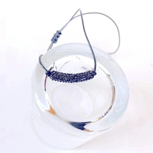 Marlyn Schiff Adjustable Cord Sparkle Charm Choker Necklace - Picture 1 of 5